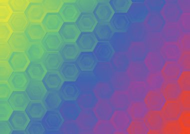 Bulanık cam efektli soyut renk arkaplanı, hareket desenli şablon, bulanık desen rastgele, altıgenli kaleydoskop deseni.