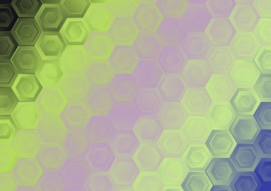 Bulanık cam efektli soyut renk arkaplanı, hareket desenli şablon, bulanık desen rastgele, altıgenli kaleydoskop deseni.