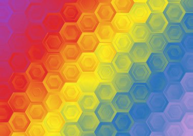 Bulanık cam efektli soyut renk arkaplanı, hareket desenli şablon, bulanık desen rastgele, altıgenli kaleydoskop deseni.