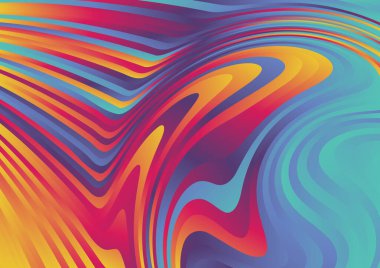 dalgalı dalgalanma çizgileri olan parlak gradyan soyut arkaplan, hareket desenli renk şablonu 