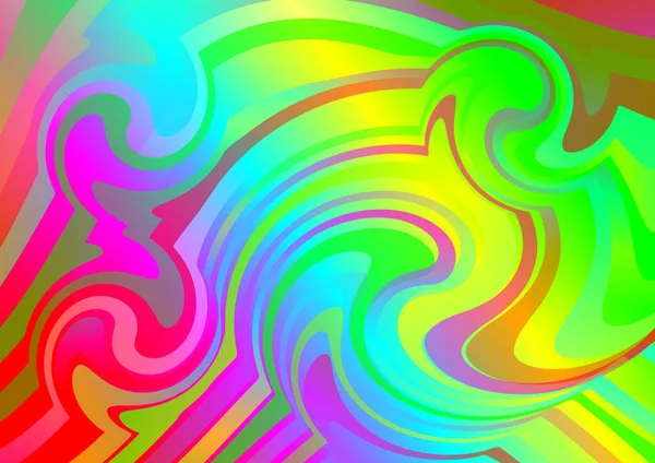波線のある明るいグラデーションの抽象的な背景 動きのある色のテンプレート — ストックベクタ