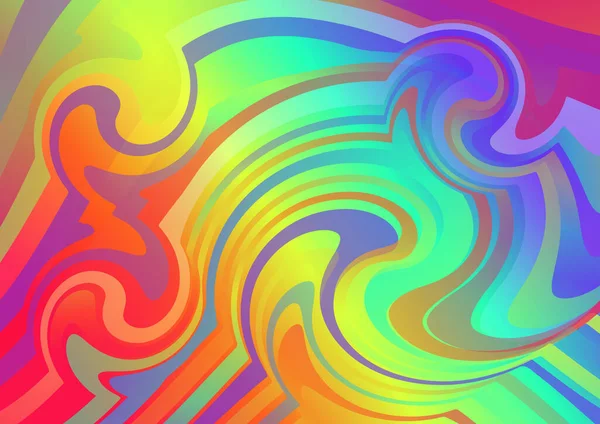 波状のリップル線で明るいグラデーションの抽象的な背景 動きのある色のテンプレート — ストックベクタ
