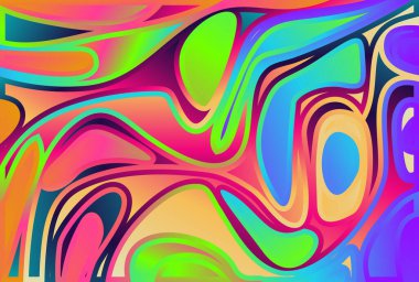 renkli psikedelik arkaplan, vektör illüstrasyon deseni