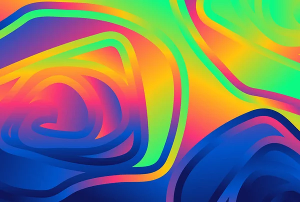 Abstracto Colorido Gradiente Curvatura Ondulación Líneas Fondo Vector Ilustración Patrón — Vector de stock