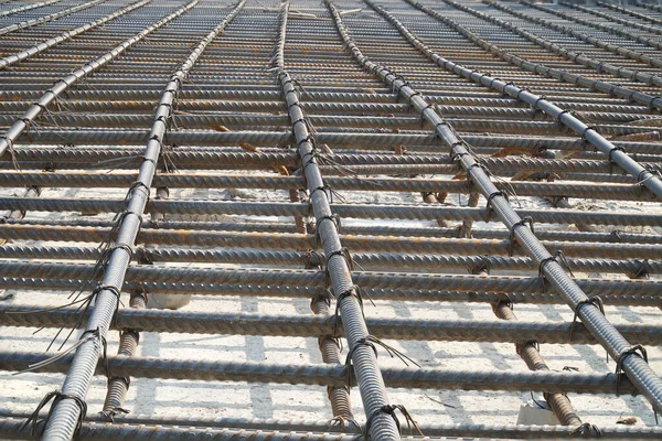 Structural Steel Weaving Steel Bars Building Structures — 图库照片