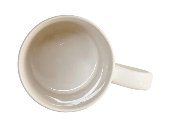 白いセラミックマグカップ トップビュー — ストック写真
