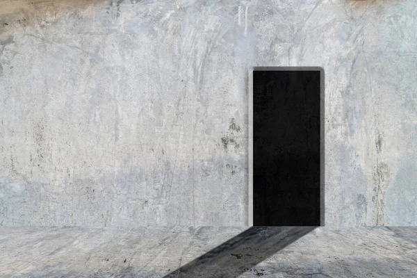 Empty Interior Doorway Gray Concrete Wall Door — 스톡 사진