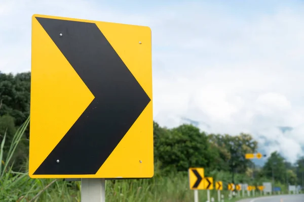 Curve Warning Sign Road Royalty Free Stock Images