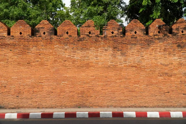 Mauern Aus Roten Ziegeln Straßenseiten Mauern Aus Roten Ziegeln Straßenseiten — Stockfoto