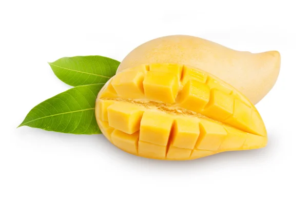 Κίτρινο μάνγκο απομονωμένο σε λευκό φόντο — Φωτογραφία Αρχείου