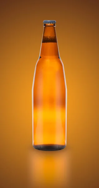 İzole edilmiş bira şişesi. — Stok fotoğraf