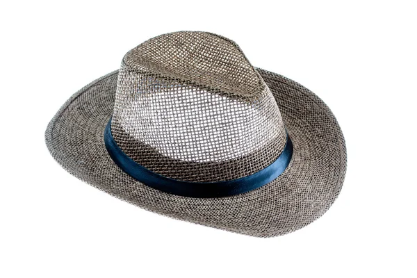 Letní slaměný klobouk izolovaných na bílém — Stock fotografie