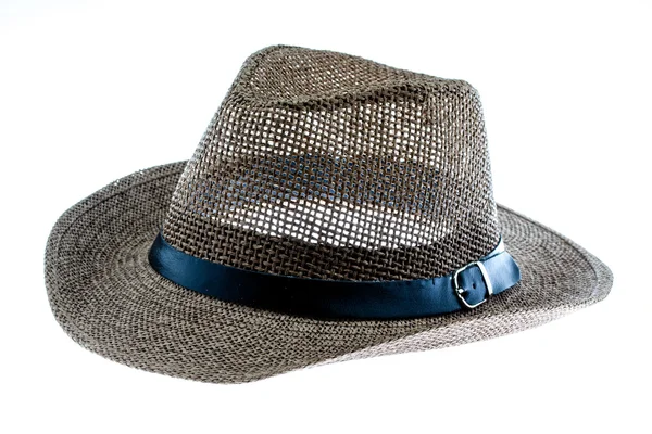 夏季秸秆帽子上白色隔离 — 图库照片