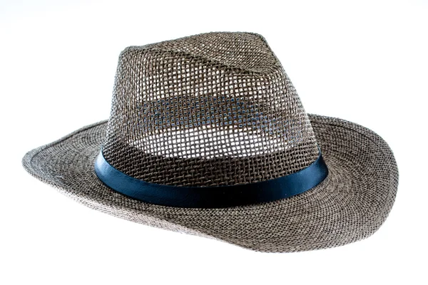 Summer straw hat isolated on white — Stock Photo, Image