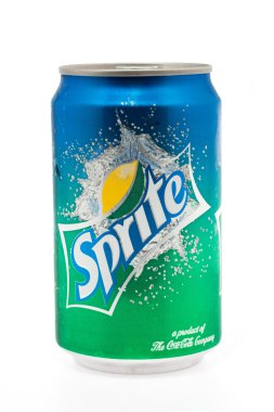 Thailand, Bangkok - May 21, 2014: Sprite can on white background clipart