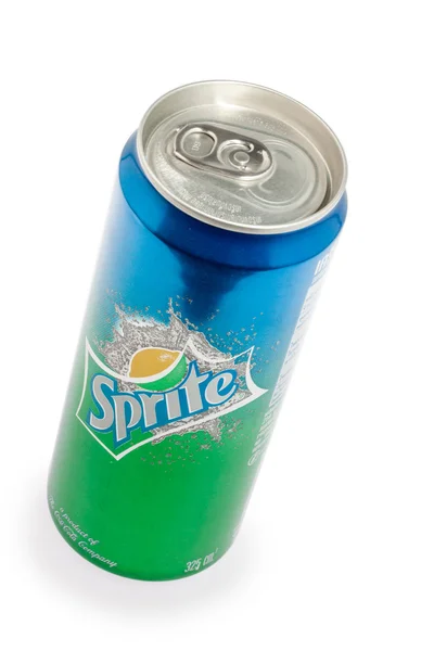 Tailândia, Banguecoque - 24 de maio de 2014: Sprite can sobre fundo branco — Fotografia de Stock