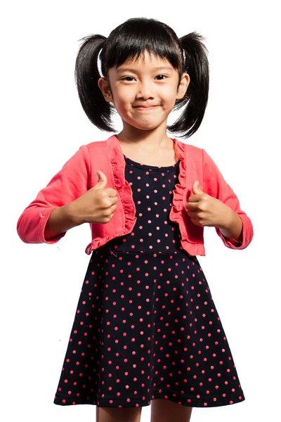 Aziatisch meisje portret op witte achtergrond — Stockfoto