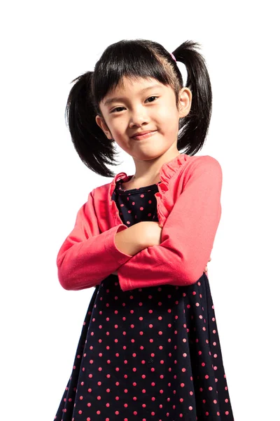 Asiática chica retrato en blanco fondo — Foto de Stock