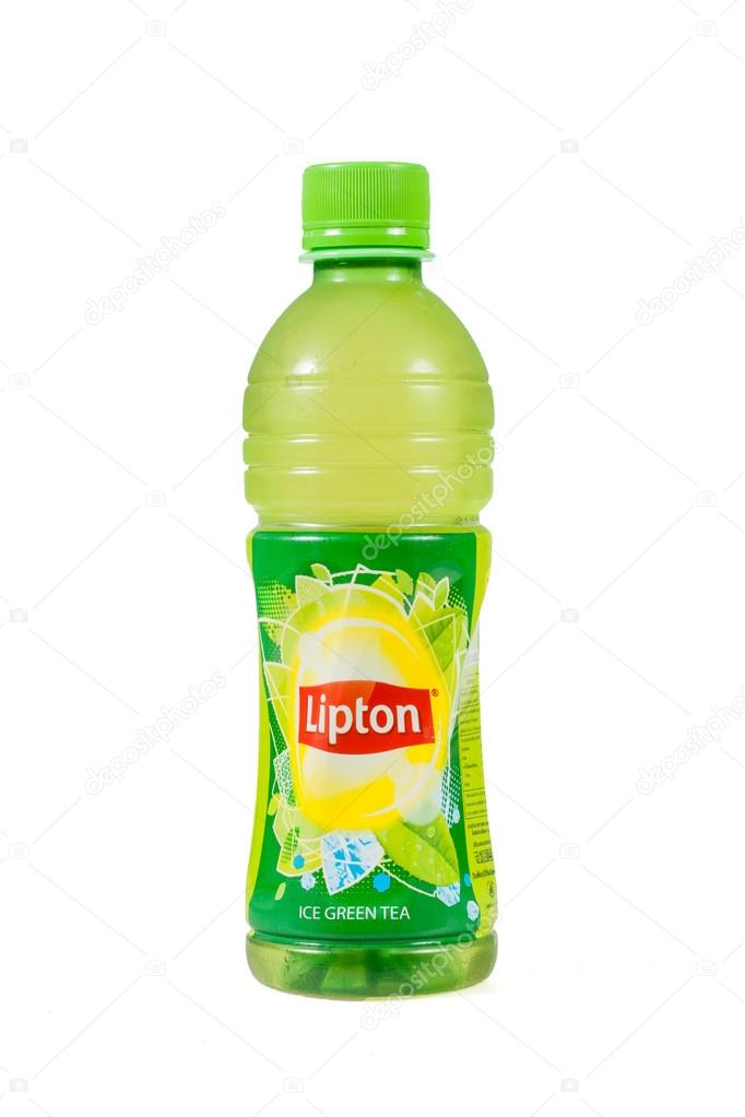 Thailand, Bangkok - July 23, Lipton Ice Tea drink in a bottle isolated on white background. Lipton Ice Tea is a brand sold by Lipton