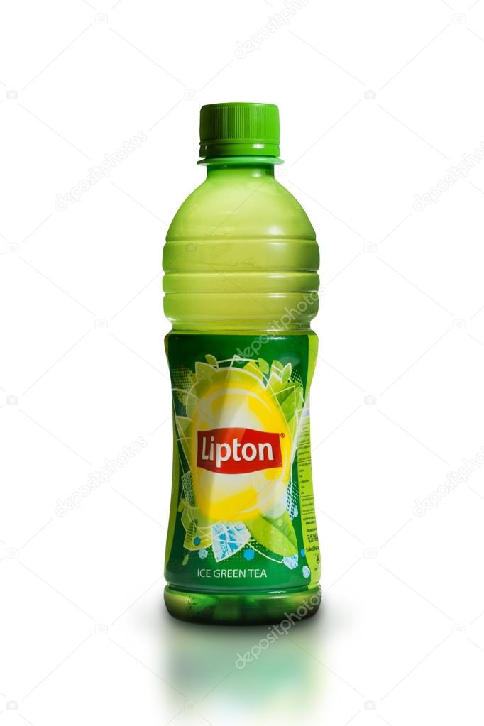 Thailand, Bangkok - July 23, Lipton Ice Tea drink in a bottle isolated on white background. Lipton Ice Tea is a brand sold by Lipton