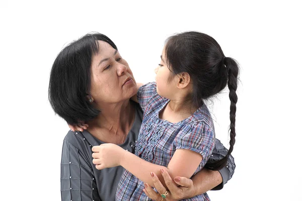 Grootmoeder met haar kleinkinderen — Stockfoto