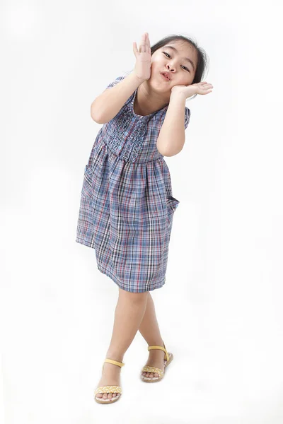 Klokkemaleri av en søt asiatisk jente – stockfoto