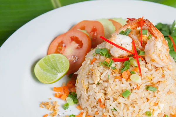 Stekt ris med reker – stockfoto
