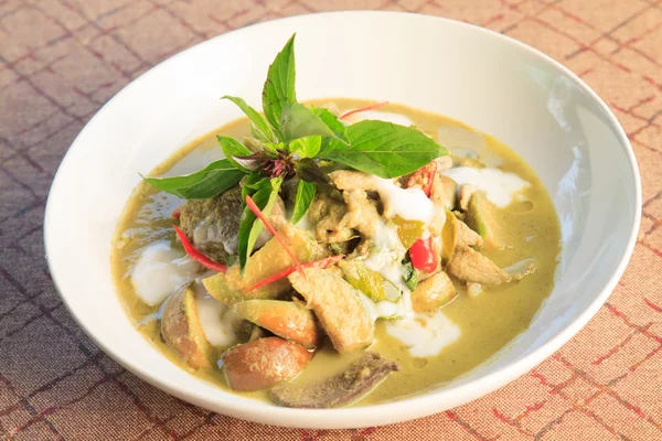 Tajlandia żywności Zielone curry Kurczak Intense zupa — Zdjęcie stockowe