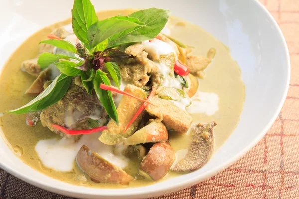 Tailândia comida Curry verde Frango Sopa intensa — Fotografia de Stock