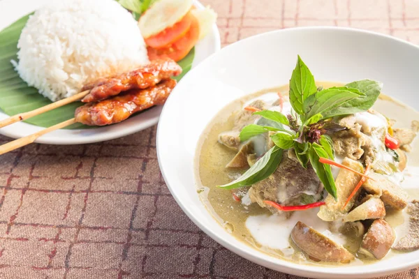 Tailândia comida Curry verde Frango Sopa intensa — Fotografia de Stock