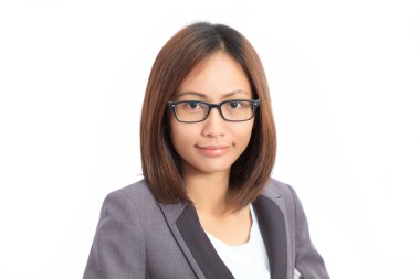 Asian kız beyaz arka plan üzerinde izole