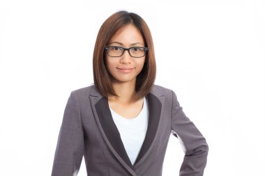 Asian kız beyaz arka plan üzerinde izole