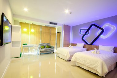 Hotel room at Phitsanulok province Thailand clipart