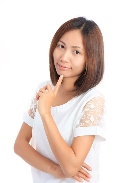 Asian Girl isolated on white background — Stock Photo, Image