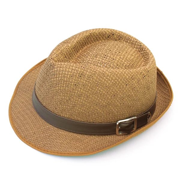 Summer straw hat isolated on white — Stock Photo, Image