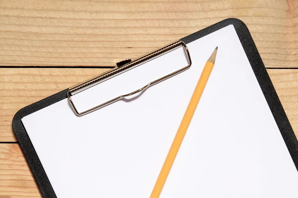 Zwarte record bord met Witboek — Stockfoto