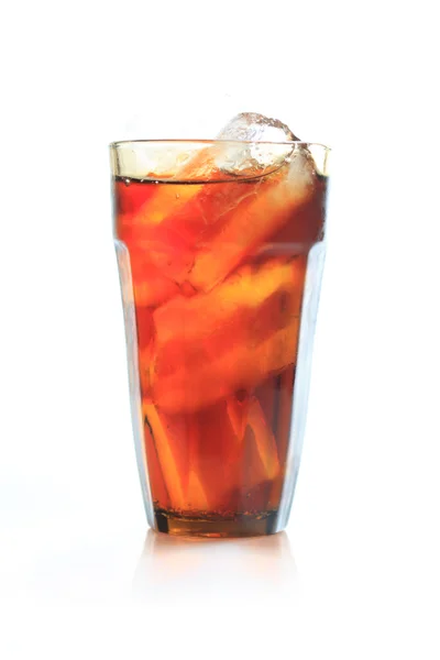 Cola glas med is — Stockfoto