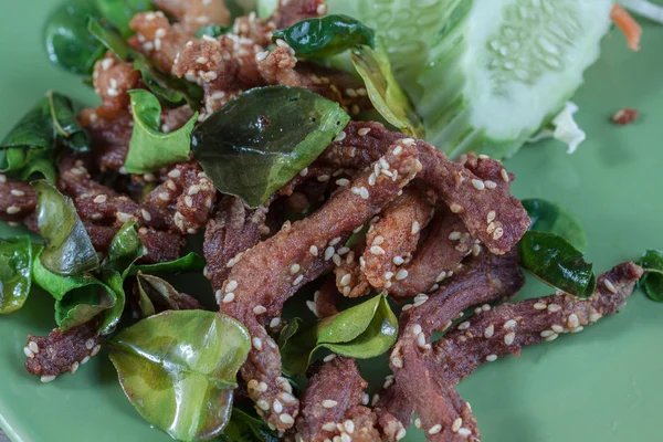 Carne de porco marinada frita — Fotografia de Stock