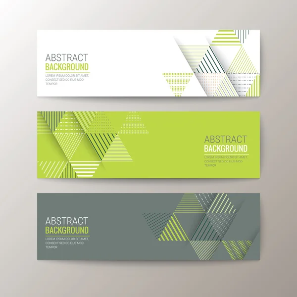 Banners sjabloon met abstracte driehoek patroon achtergrond — Stockvector