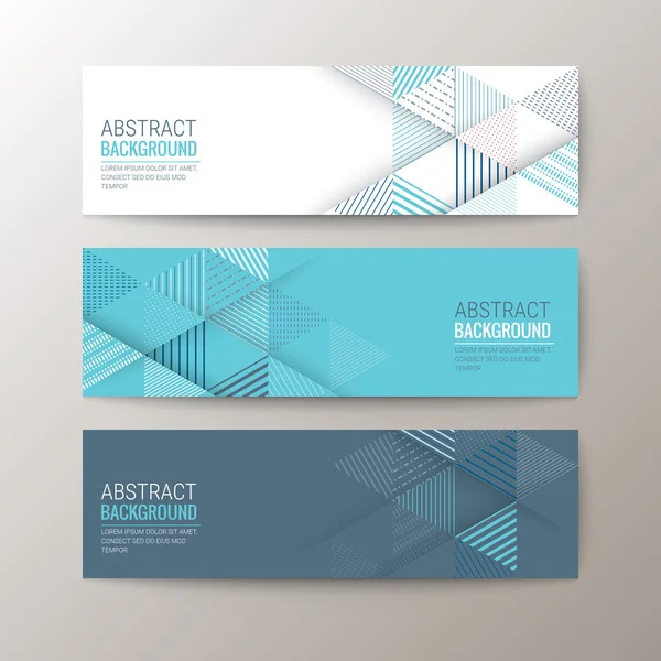 Banners sjabloon met abstracte driehoek patroon achtergrond — Stockvector