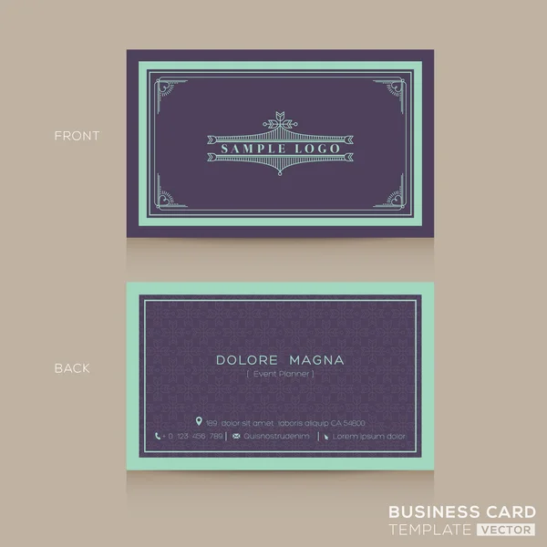 Classic vintage Business card namecard template — Stockvector