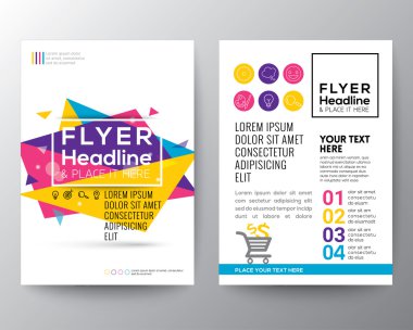 Üçgen şekil afiş broşür ve ilan tasarım düzeni soyut