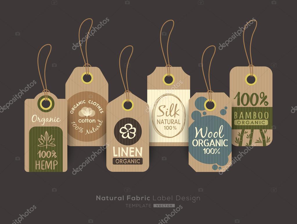 Set of eco friendly fabric cloth tag 