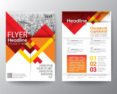 Arka kırmızı geometrik plan afiş broşür ve ilan tasarım düzeni vektör şablonu