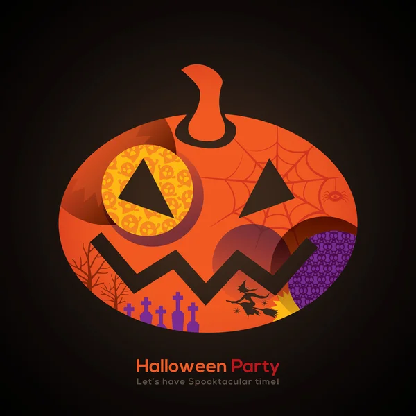 Halloween Party Pumpkin Illustration — Stock Vector