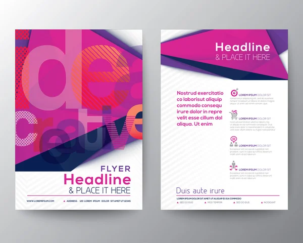 Abstracte driehoek brochure folder-ontwerpsjabloon lay-out — Stockvector