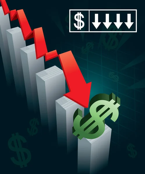 Amerikaanse valuta Crash — Stockvector