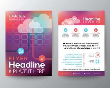 Soyut broşür ve ilan tasarım düzeni vektör şablonu A4 boyutunda