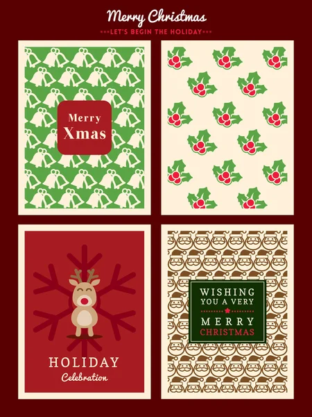 招待状カード ポスター ・ フライヤー ・ バナーのクリスマスのパターン背景 — ストックベクタ