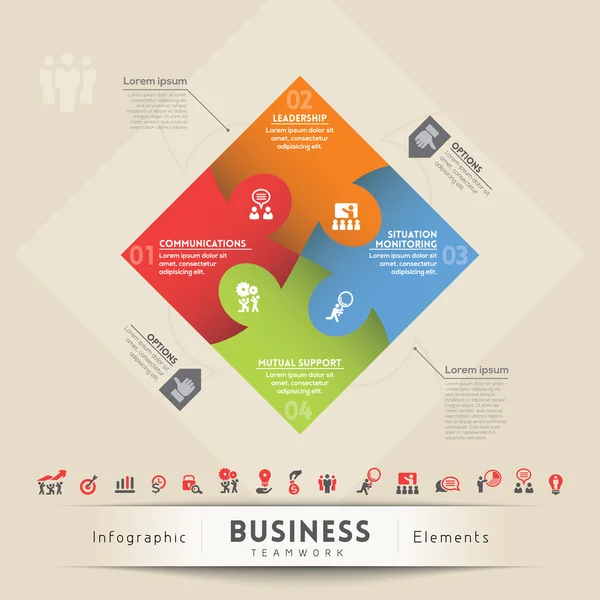 Business Teamwork Concetto Elemento grafico — Vettoriale Stock